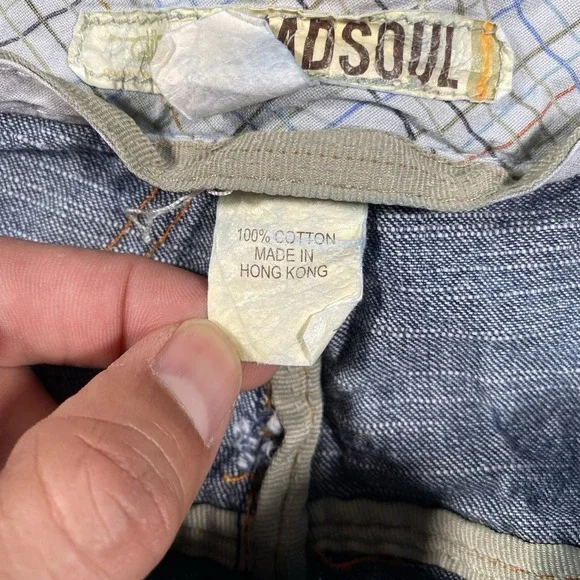 Vintage 90s MADSOUL Baggy Wide Leg Carpenter Jeans Mens 40x32 Skater Rap Hip Hop - Picture 7 of 12